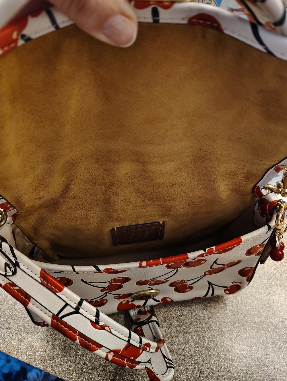 Coach tabby White Cherry-Print Crossbody Bag with Gold Hardware - Picture 5 of 10